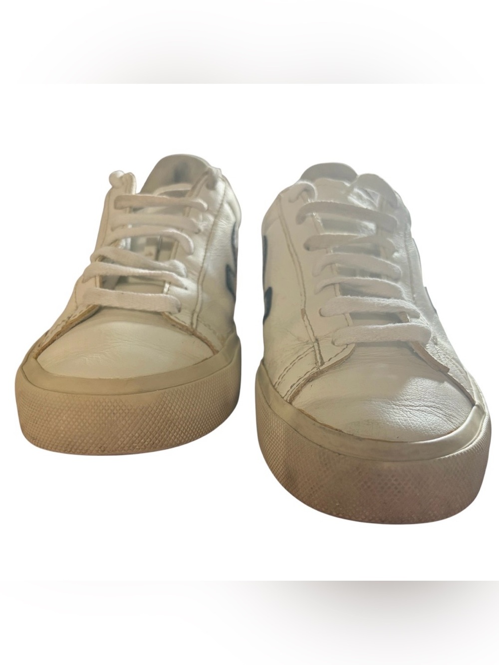 Veja Campo White Black Leather Sneackers size 8 Good Used Condition - Picture 4 of 8